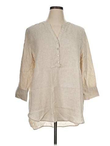 Chico's 3/4 Sleeve Button-Down Shirt (view 1)