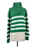 Kule 100% Cotton Stripes Green Turtleneck Sweater Size M - photo 1