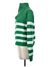 Kule 100% Cotton Stripes Green Turtleneck Sweater Size M - photo 5