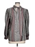 Ann Taylor LOFT 100% Polyester Paisley Gray Long Sleeve Blouse Size L - photo 1