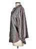 Ann Taylor LOFT 100% Polyester Paisley Gray Long Sleeve Blouse Size L - photo 5