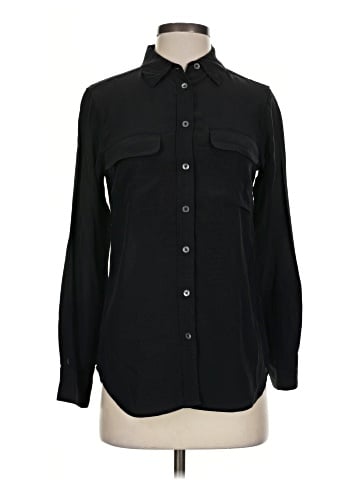 Equipment Long Sleeve Silk Top (view 1)