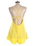 Fashion Nova 100% Polyester Solid Yellow Romper Size L - photo 2