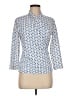 J. McLaughlin Print Blue 3/4 Sleeve Button-Down Shirt Size M - photo 1