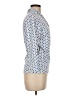 J. McLaughlin Print Blue 3/4 Sleeve Button-Down Shirt Size M - photo 4
