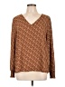 Worthington Brown Long Sleeve Blouse Size L - photo 1