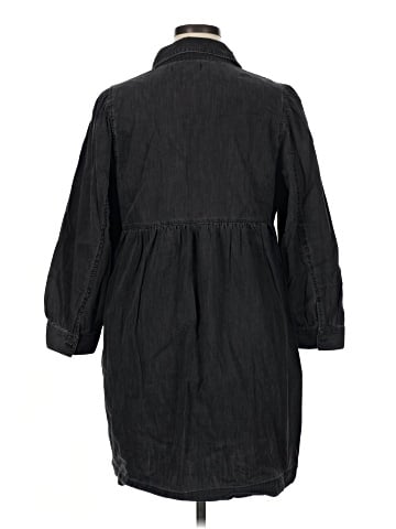 Madewell Denim Babydoll Shirtdress in Washed Black (view 2)