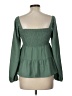 Paper Crane 100% Polyester Green Long Sleeve Blouse Size L - photo 2