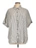 Splendid Stripes Silver Short Sleeve Button-Down Shirt Size L - photo 1