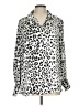 Hester & Orchard 100% Polyester Animal Print Silver Long Sleeve Blouse Size L - photo 1