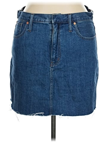 Madewell Rigid Denim Straight Mini Skirt in Haydel Wash: Tie-Waist Edition (view 1)