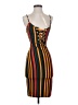 Popular Basics Stripes Orange Cocktail Dress Size S - photo 1