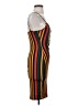 Popular Basics Stripes Orange Cocktail Dress Size S - photo 4