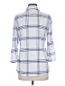 Eden & Olivia 100% Polyester Plaid Blue 3/4 Sleeve Blouse Size M - photo 2