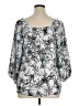 Adrienne Vittadini 100% Polyester Silver 3/4 Sleeve Blouse Size XL - photo 2