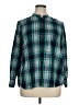 Lands' End 100% Cotton Plaid Green Long Sleeve Button-Down Shirt Size XL - photo 1