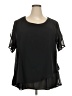 Nina Leonard 100% Polyester Black Short Sleeve Blouse Size 3X - photo 1