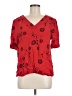 Hinge 100% Viscose Red Short Sleeve Blouse Size M - photo 1