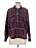 Justify Plaid Burgundy Long Sleeve Blouse Size M - photo 1