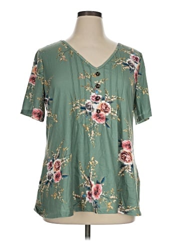 BLOOMCHIC Short Sleeve Blouse (view 1)