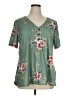 BLOOMCHIC Green Short Sleeve Blouse Size 14 - 16 - photo 1
