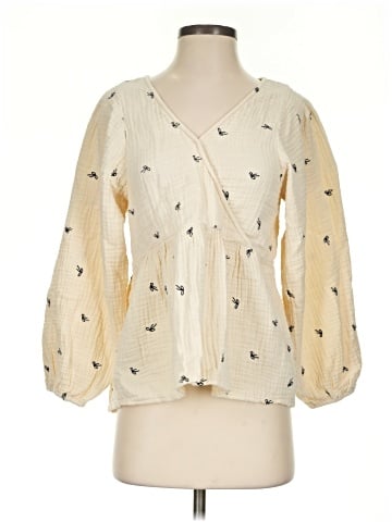 Madewell Lightspun Peplum Wrap Top in Tiny Bows (view 1)