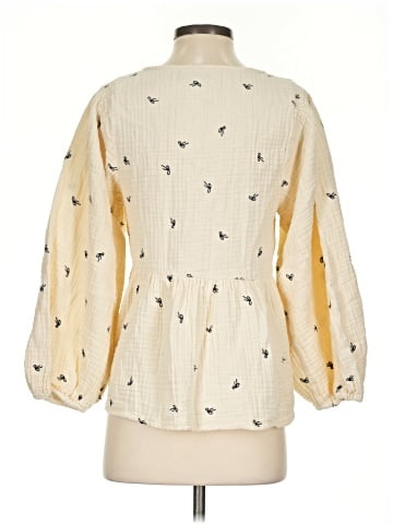 Madewell Lightspun Peplum Wrap Top in Tiny Bows (view 2)