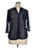 Always Indigo Blue 3/4 Sleeve Button-Down Shirt Size XL - photo 1