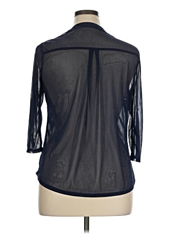 Always Indigo 3/4 Sleeve Button-Down Shirt (view 2)