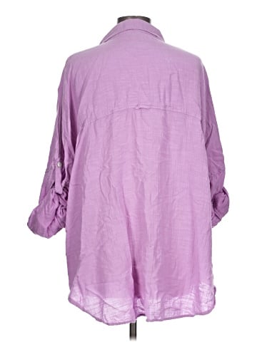 American Eagle Outfitters 3/4 Sleeve Button-Down Shirt (view 2)