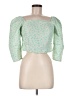 Levi's 100% Polyester Multi Color Green 3/4 Sleeve Blouse Size M - photo 1