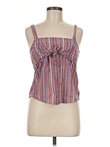 Madewell Tie-Front Cami Top in Rainbow Stripe (view 1)