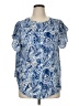 PREMISE 100% Polyester Blue Short Sleeve Blouse Size 1X - photo 1