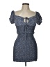 Blush 100% Polyester Tweed Blue Cocktail Dress Size L - photo 1