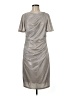 Betsy & Adam Metallic Silver Cocktail Dress Size 8 - photo 1