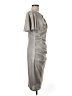 Betsy & Adam Metallic Silver Cocktail Dress Size 8 - photo 4