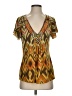 Soft Surroundings 100% Rayon Gold Short Sleeve Blouse Size S - photo 1