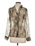 Express Animal Print Ivory Long Sleeve Blouse Size S - photo 1