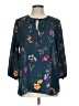 West Kei 100% Polyester Teal 3/4 Sleeve Blouse Size L - photo 1