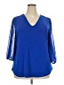 Adrianna Papell Blue 3/4 Sleeve Blouse Size XXL (estimated) - photo 1