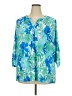 Emily Daniels Tropical Blue 3/4 Sleeve Blouse Size 2X - photo 1