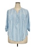 Torrid 100% Modal Blue 3/4 Sleeve Button-Down Shirt Size 2X Plus (2) - photo 1