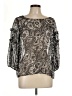 Diane von Furstenberg Silver 3/4 Sleeve Blouse Size 10 - photo 1