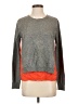 Jamison Color Block Gray Silk Pullover Sweater Size XS - photo 1