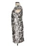 Adrianna Papell 100% Polyester Paisley Silver Cocktail Dress Size 12 - photo 5