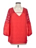 AGB 100% Polyester Red 3/4 Sleeve Blouse Size S - photo 1
