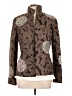 Linda Allard Ellen Tracy Paisley Brown Jacket Size 10 - photo 1