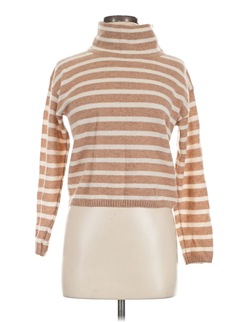 Pre-owned H By Halston Cashmere Pullover Sweater In Tan
