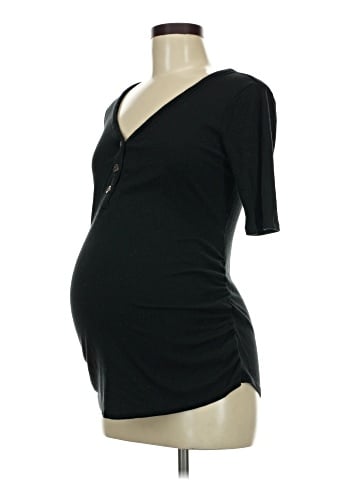Isabel Maternity Short Sleeve Henley (view 1)