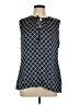 Brooks Brothers 346 100% Polyester Argyle Blue Gray Sleeveless Blouse Size 12 - photo 1